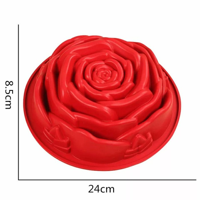 cetakan puding mawar silikon size besar diameter 24cm Cetakan mawar