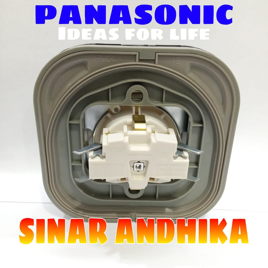 STOP KONTAK SINGLE NON CP PUTIH + WEATHER PROOF PANASONIC WEJP 1131-7+WEJ 89911