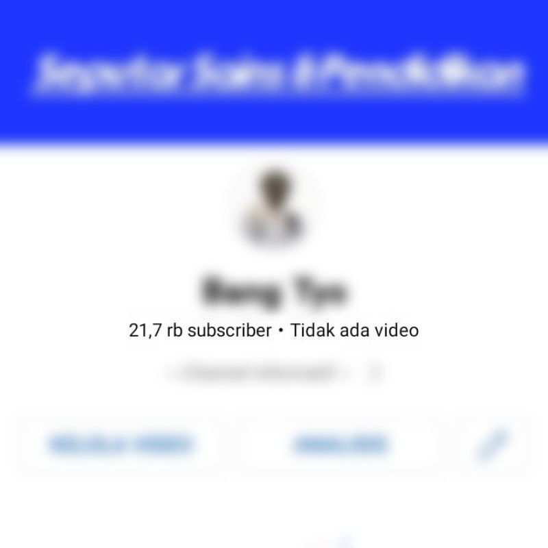 AKUN YOUTUBE 21.500 Subscriber (Video Kosong) Akun Tahun 2020