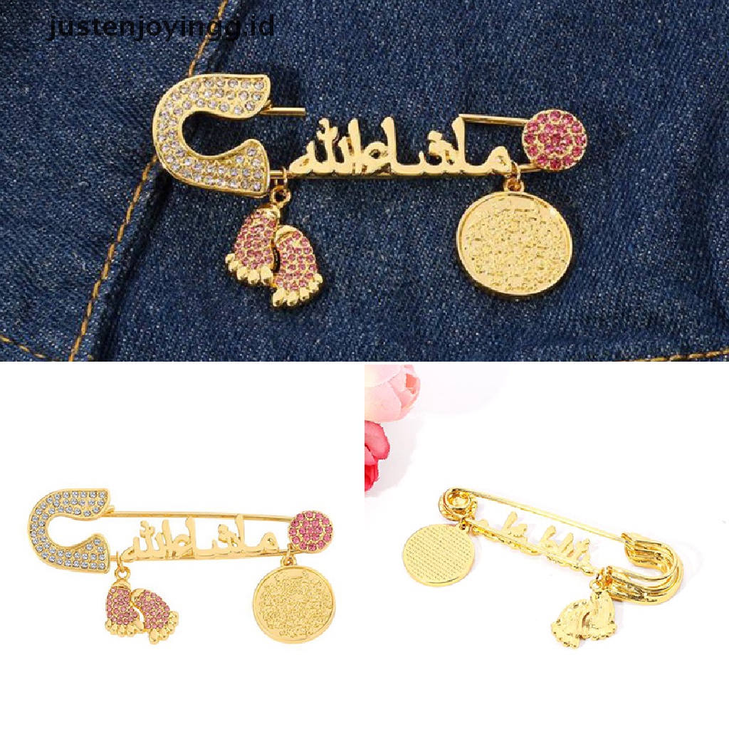Bros Pin Desain Kristal Berlian Imitasi Gaya Muslim