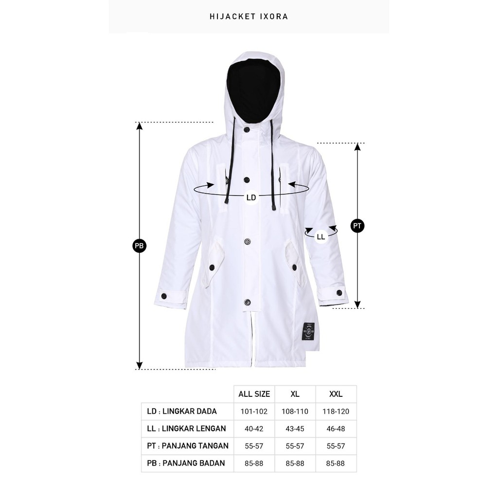 Jaket Parasut Wanita Waterproof Hijacket Ixora Goldenrod Size L XL XXL Hoodie Muslimah Premium-6
