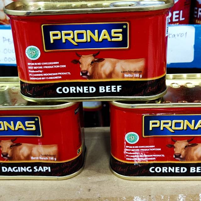 

Pronas Corned Beef / kornet sapi / pronas kornet sapi / kornet kaleng kecil