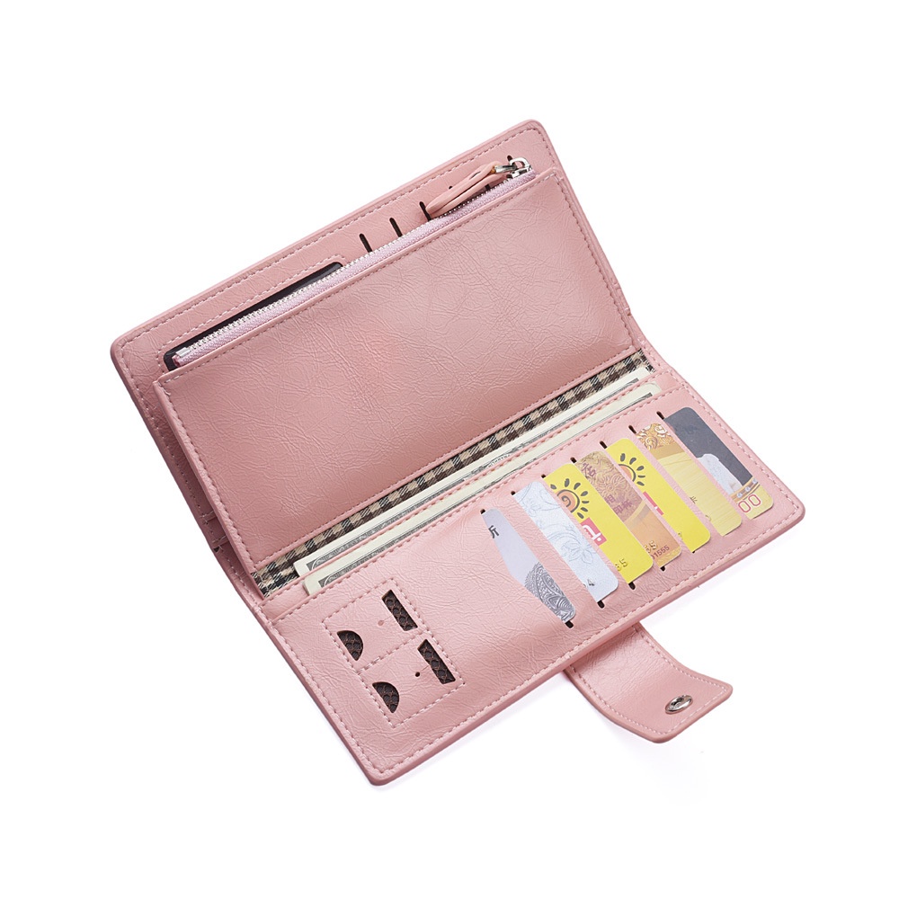 DOMPET PANJANG WANITA KULIT PREMIUM DEABOLAR PINK SANESA WA428P3 IMPORT KOREA SLOT KARTU UANG KOIN RESLETING BESAR SIMPLE FASHION CEWEK MURAH REMAJA KEKINIAN BATAM