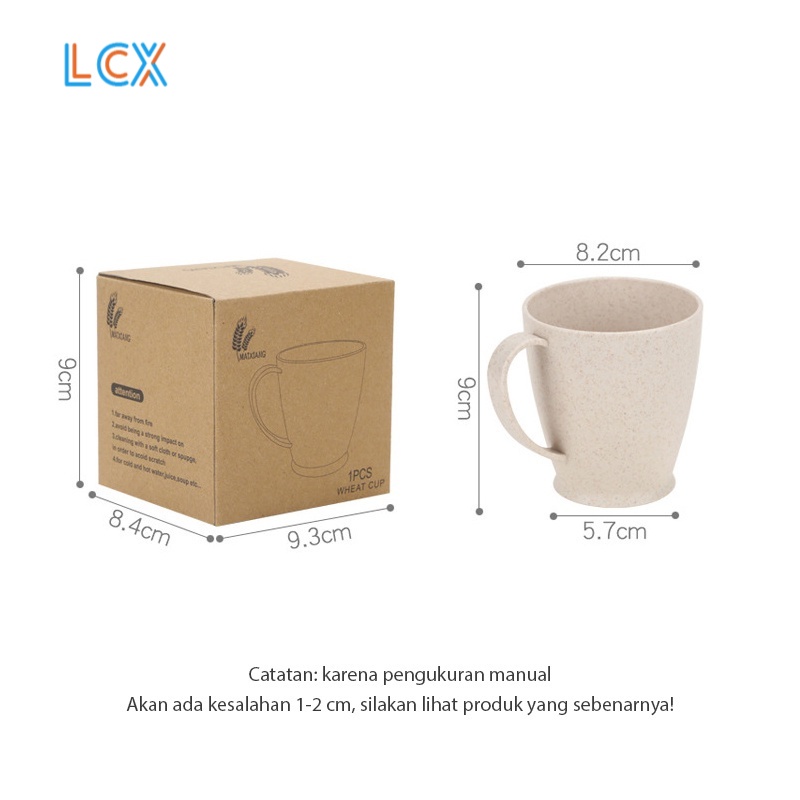 LCX Jerami Gelas Susu 6cm Wheat Straw Kopi Mug Cangkir untuk Jus Susu Teh Air VS-57