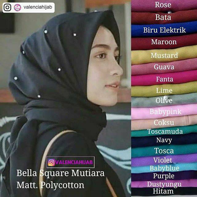 Hijab /Jilbab / kerudung segiempat Mutiara POLYCOTTON VALENCIA