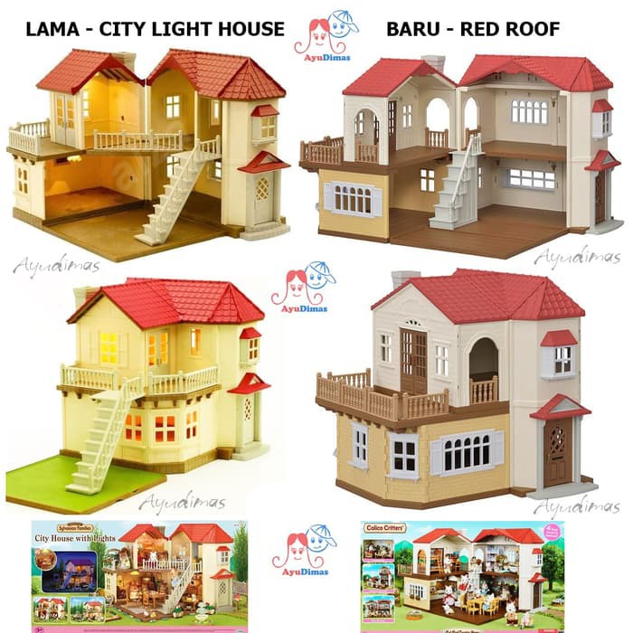 sylvanian city house with lights