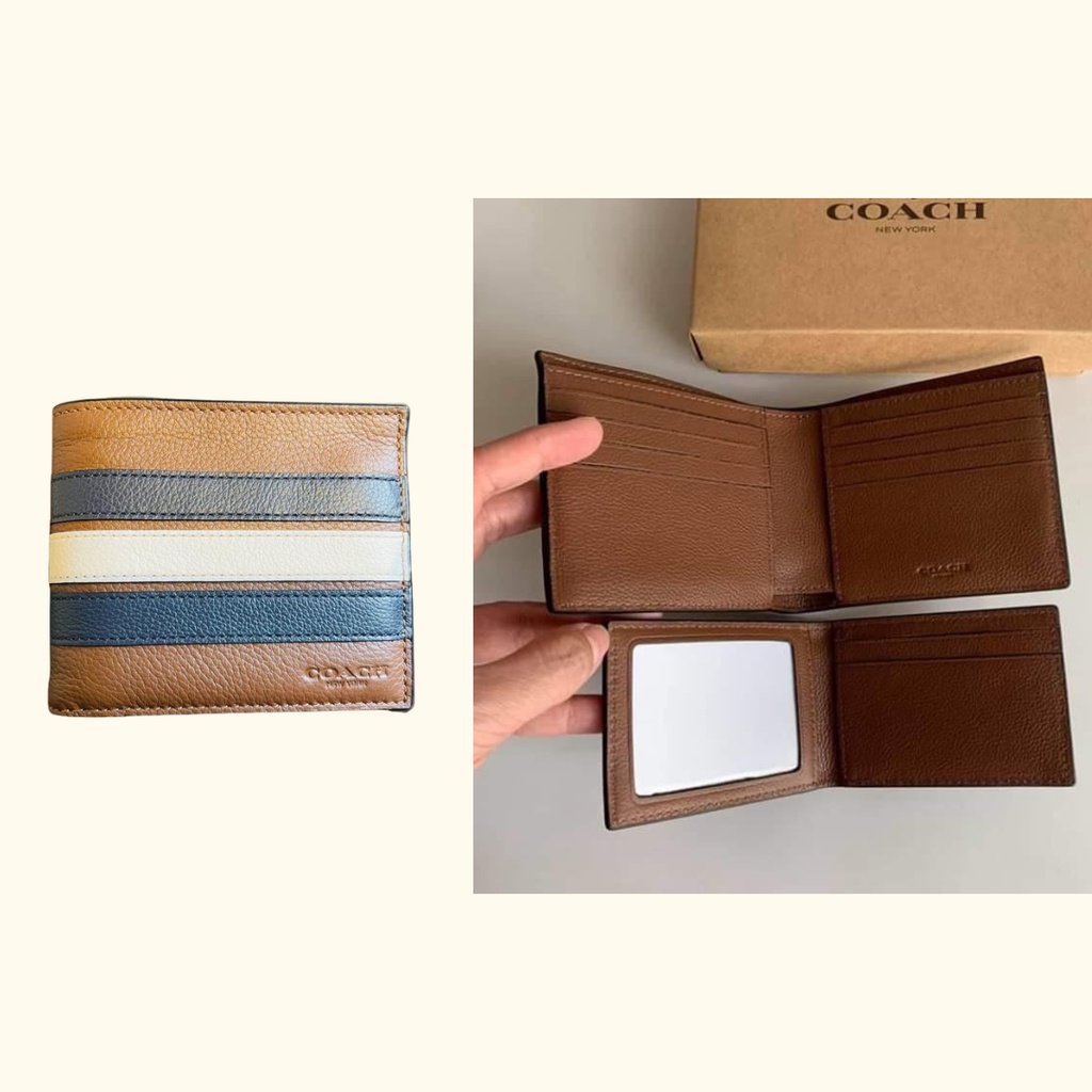 [ORIGINAL 100%] Coach Men Wallet With Card Wallet/Coach Dompet Lipat Pria Dan Dompet Kartu