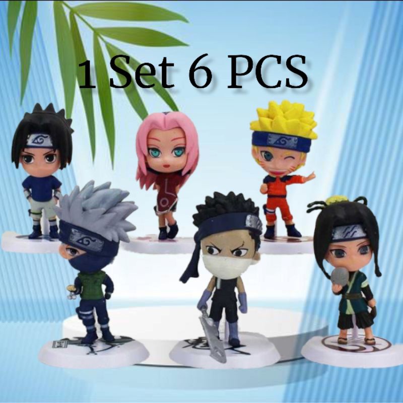Action Figure Anime Naruto 6 Set Chibi
