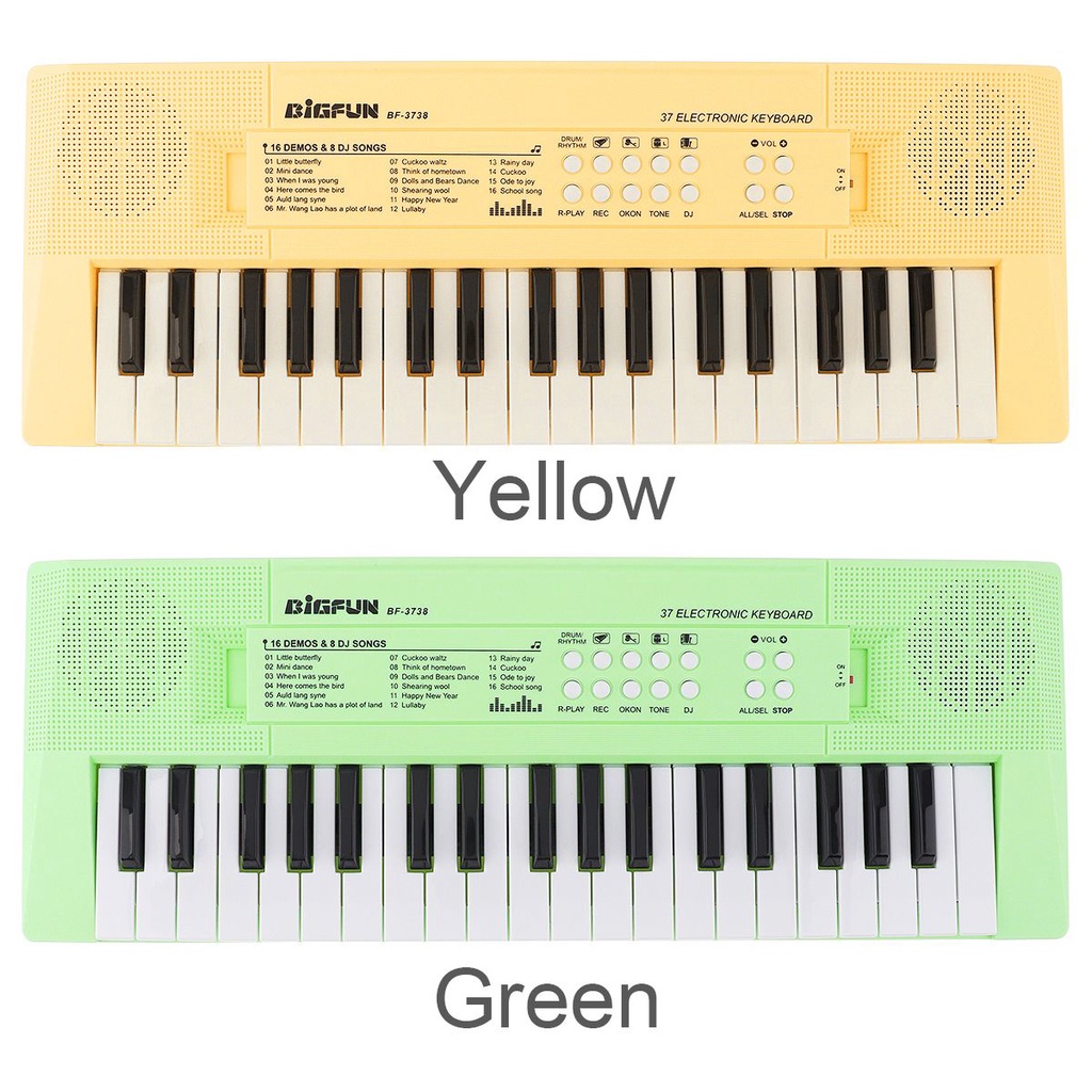 Keyboard Piano Digital Elektronik 37 Kunci 2 Warna Dengan Mikrofon Untuk Hadiah Anak