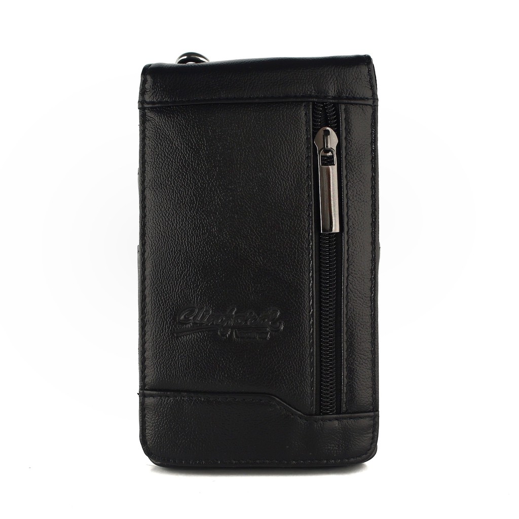 TOKOKOE - Dompet Sarung HP Handphone - Bahan Kulit Sapi Asli - Clinford 218 Hitam