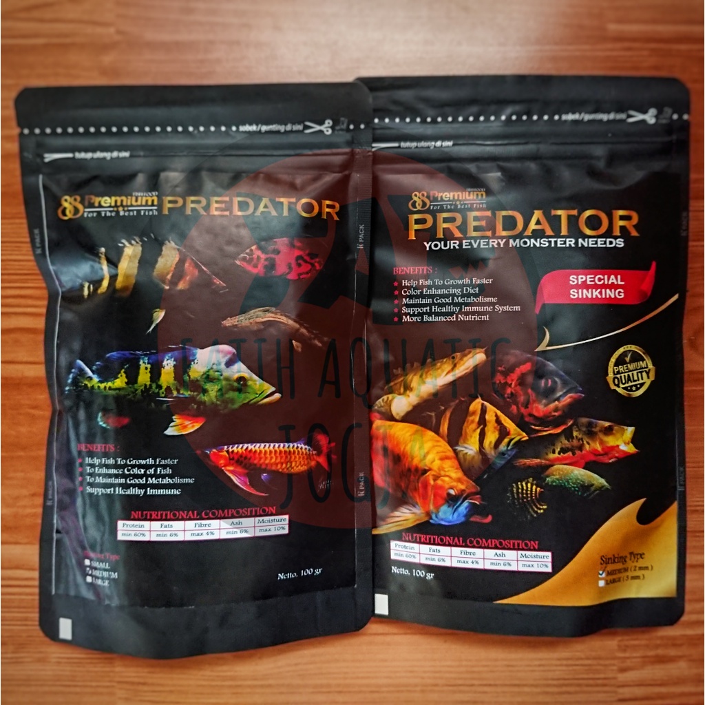 Pakan Ikan Pelet 88 Premium Predator Tankmate Sinking Tenggelam dan Floating Terapung Oscar Arwana B