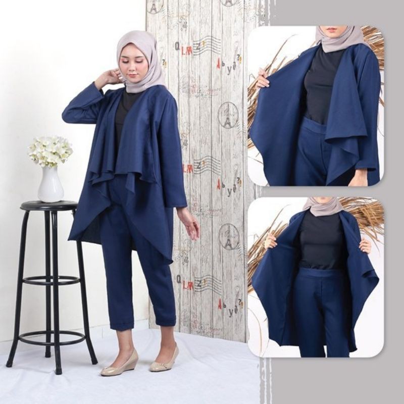 Baju Setelan Wanita Dewasa Formal Kasual Baju Celana 1 Set Busana Atasan Cewek