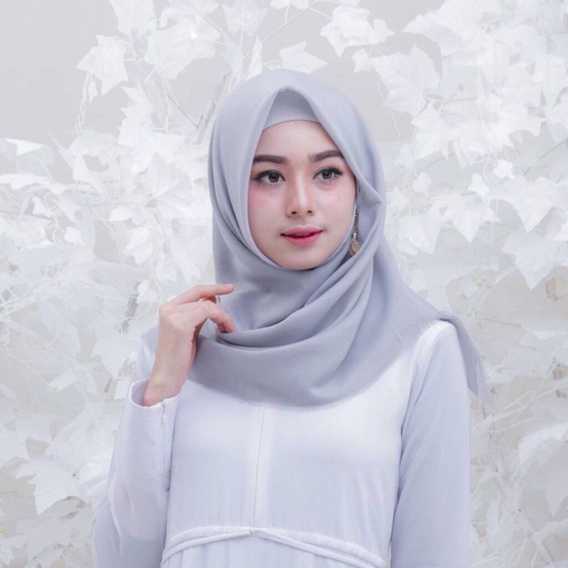 Hijab/jilbab segiempat saudia ansania/ square hijab polos/ segi empat ansania polos katun