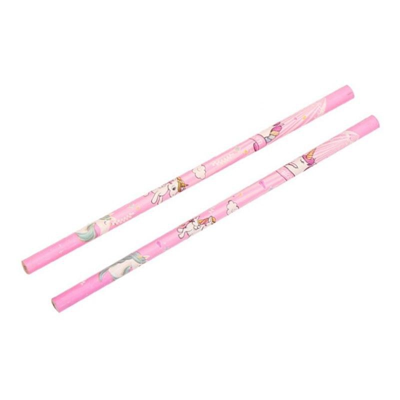 

Perlengkapan Sekolah Yo Yo 7Pcs / Set Pensil Unicorn Warna Pelangi Kapasitas Besar Bahan PVC untuk