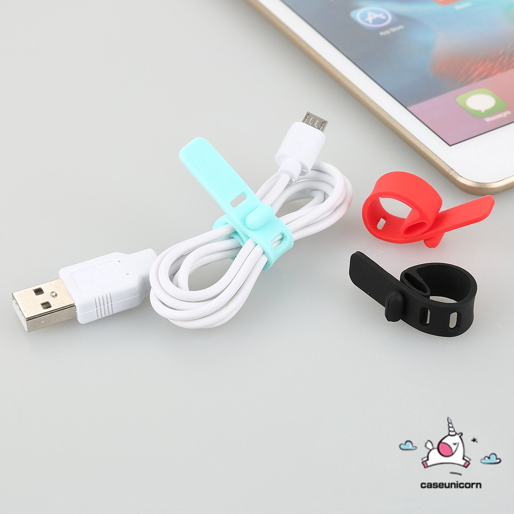 1pc Winder Organizer Holder Kabel Earphone / Mp4 Bahan Silikon