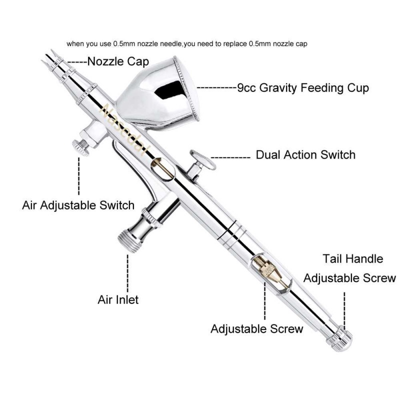 Mini Airbrush Spray Air Gun Gravity Tattoo Nail Art Multifungsi
