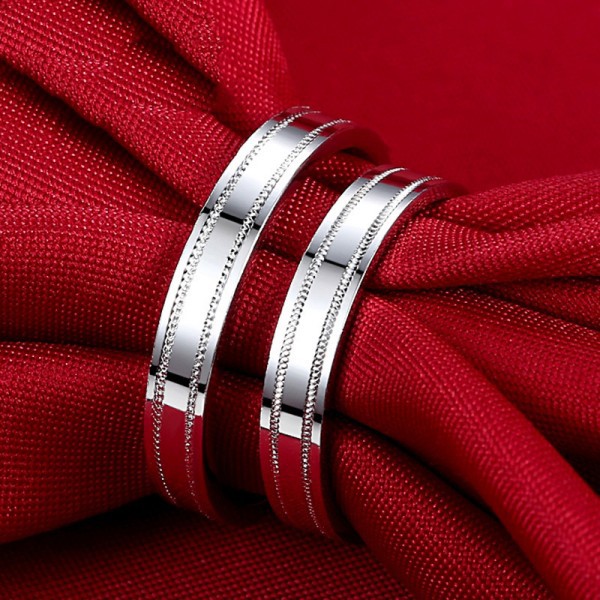 Cincin Perak Murni Asli Cincin Kawin Cincin Bergaransi Cincin Custom Size Couple Ring Cincin RJ216 P