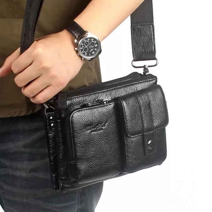 tas selempang kulit pria branded - tas tangan - tas hp pinggang 3090