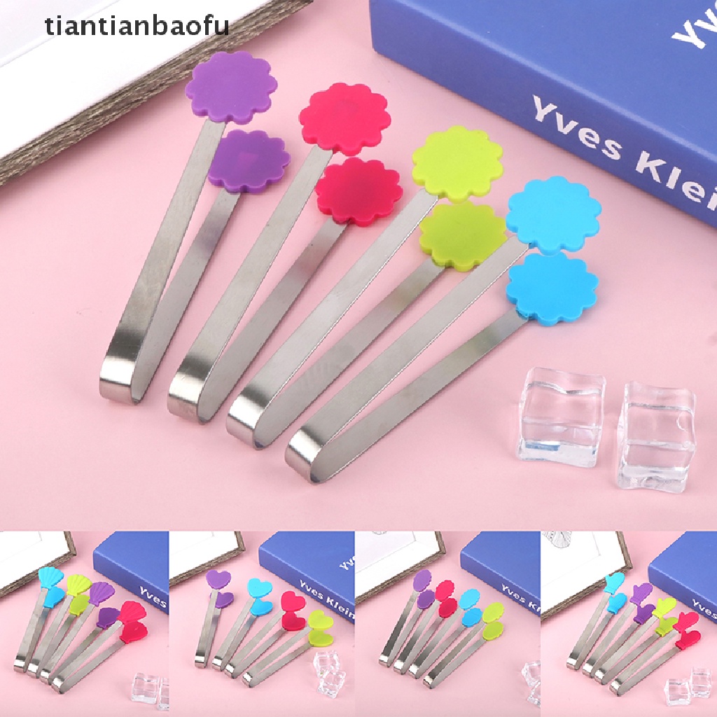 1 Pc Penjepit Makanan Bentuk Bunga Bahan Silikon Stainless Steel Non slip