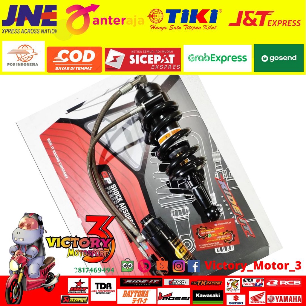 SHOCK RIDE IT BLACK AS GOLD FOR SATRIA FU TABUNG PISAH