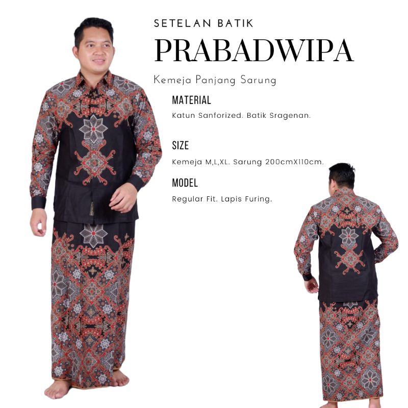 Batik Solo set sarkem kemeja panjang Prabadwipa