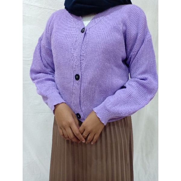 Olivia Cardy Crop / Eireen Crop Cardy / REAL PICT !!!-lilac