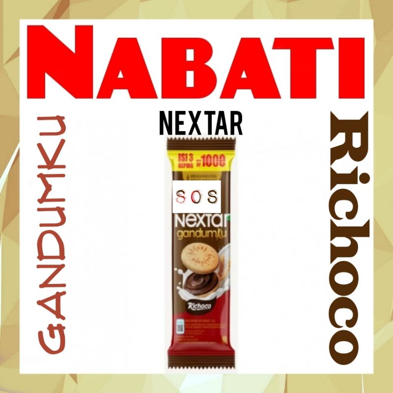 《OS3》  Nabati Nextar Gandumku Richoco - biskuit gandum coklat 22 gram noir