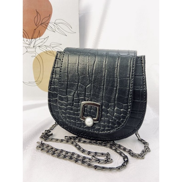 MINI BAG CROCO MUTIARA-TAS SELEMPANG WANITA-SLING BAG WANITA