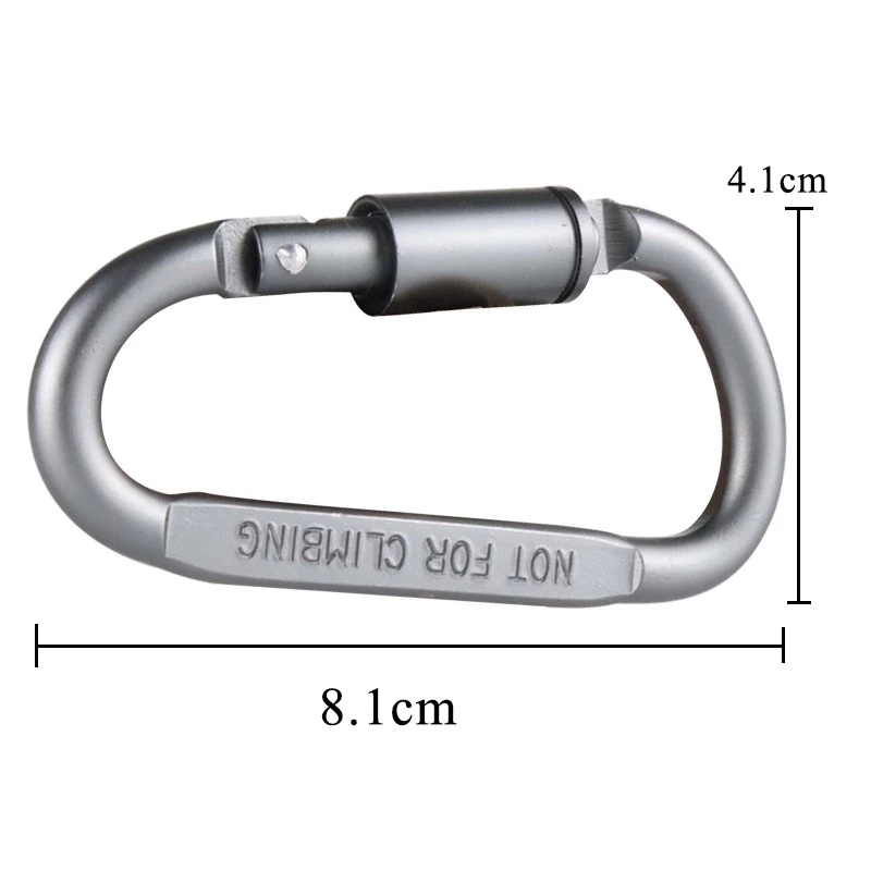 Gantungan Kunci Carabiner Bentuk D Bahan Aluminum Alloy Untuk Hiking / Outdoor