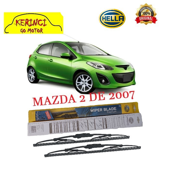 WIPER MAZDA 2 DE 2007 HELLA PREMIUM 24&quot; &amp; 14&quot; SEPASANG WIPER MAZDA