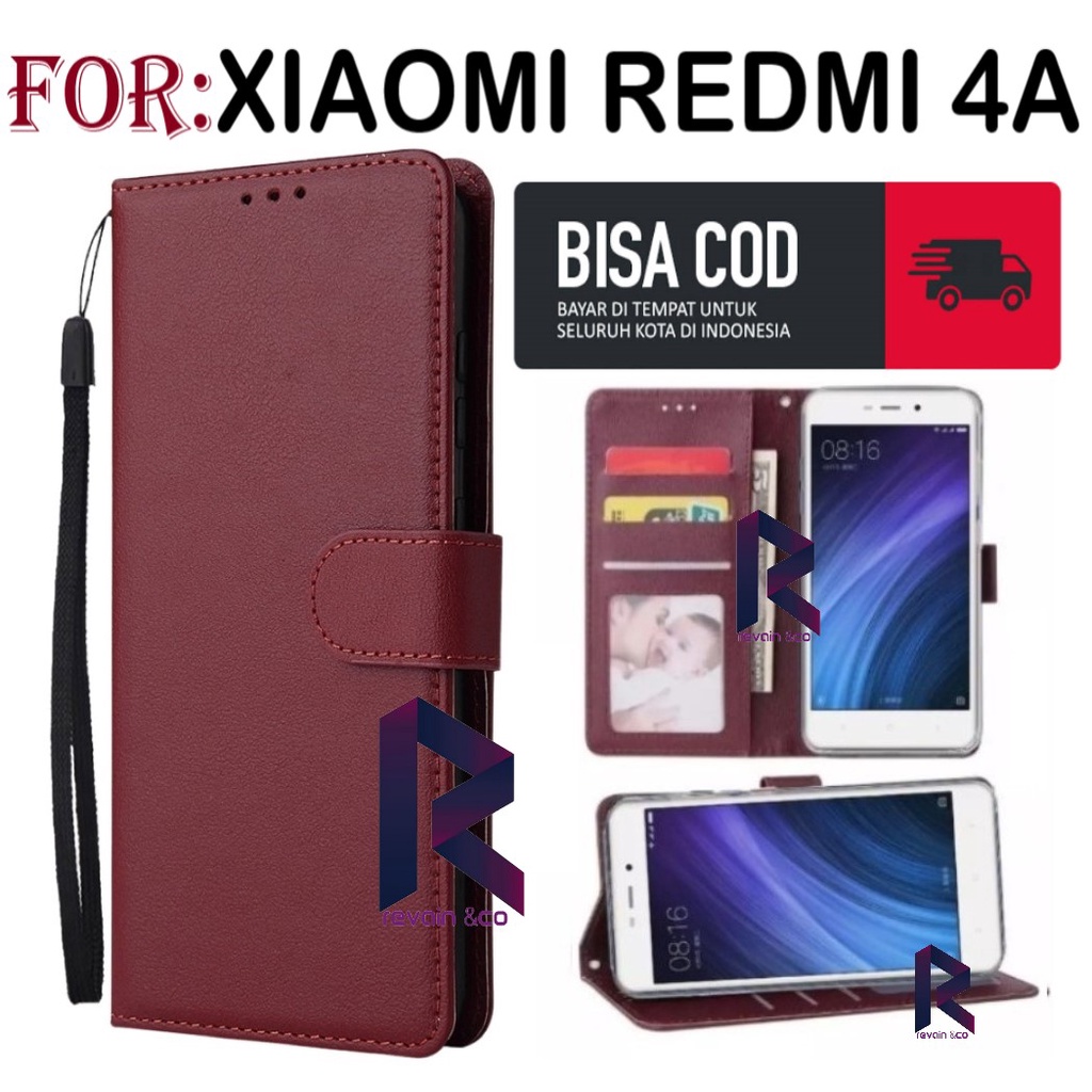 CASE XIAOMI REDMI 4A FLIP WALLET LEATHER KULIT PREMIUM SARUNG BUKA TUTUP FLIP CASE REDMI 4A