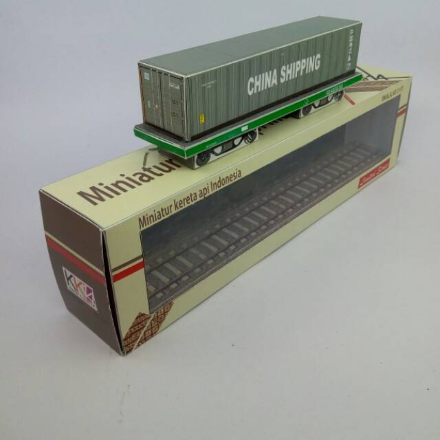 Miniatur kereta api - gerbong kontainer china shipping 40ft
