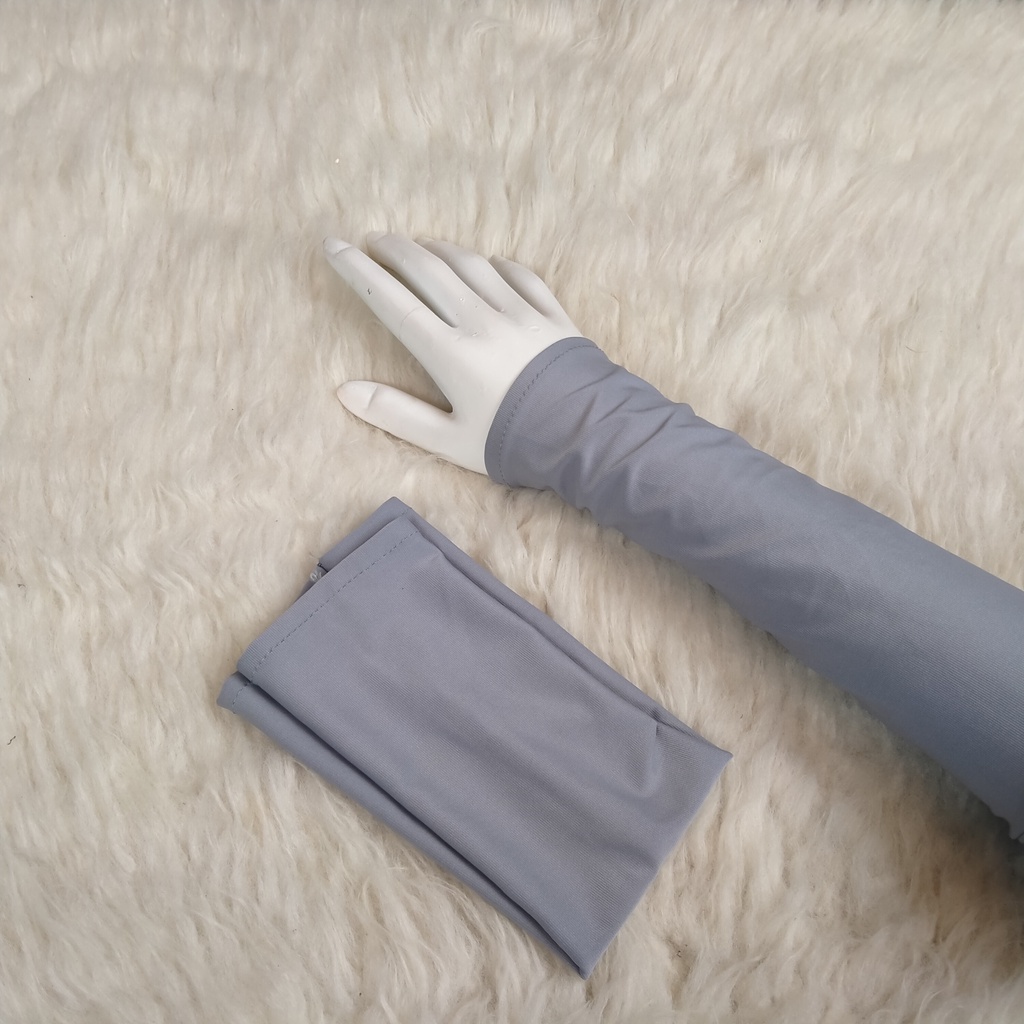 Manset tangan 30 cm sesiku bahan jersey-abu-abu