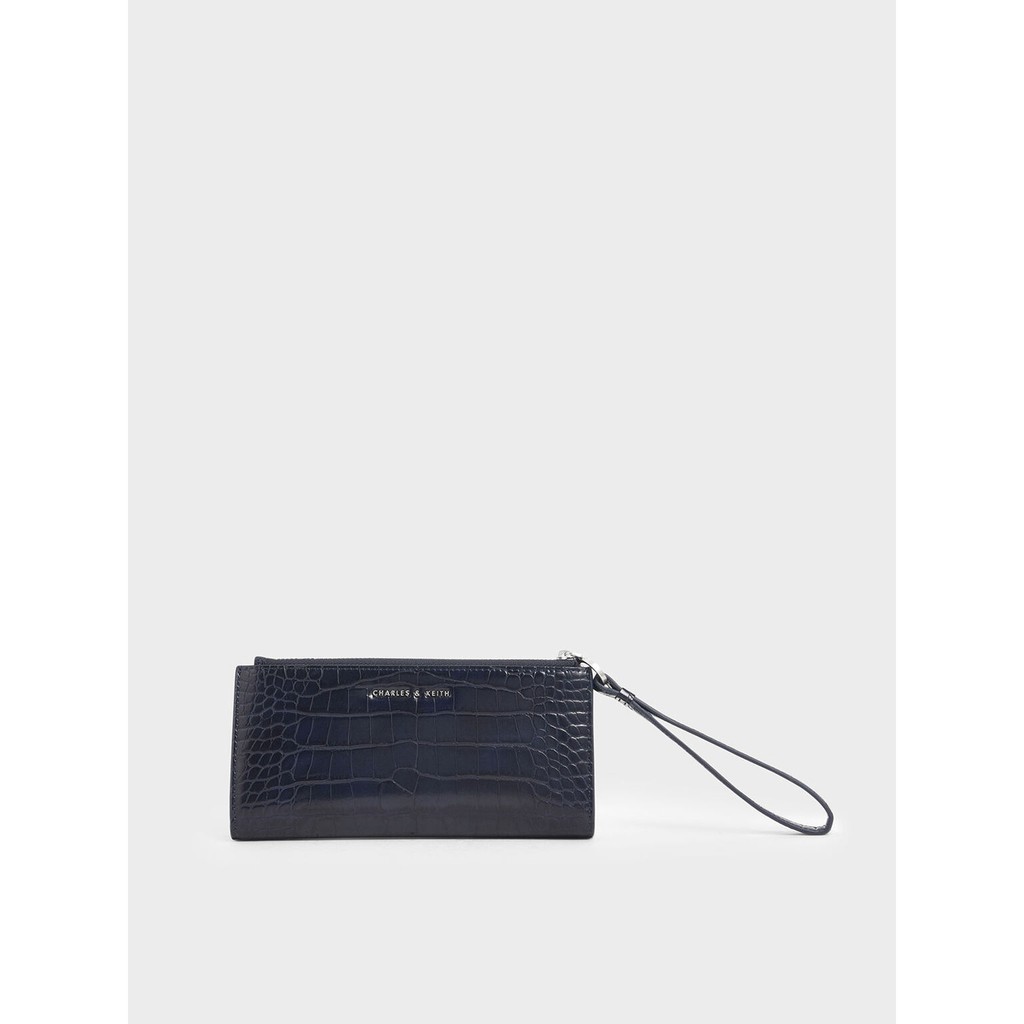 CK - Mini Croc-Effect Wristlet Wallet