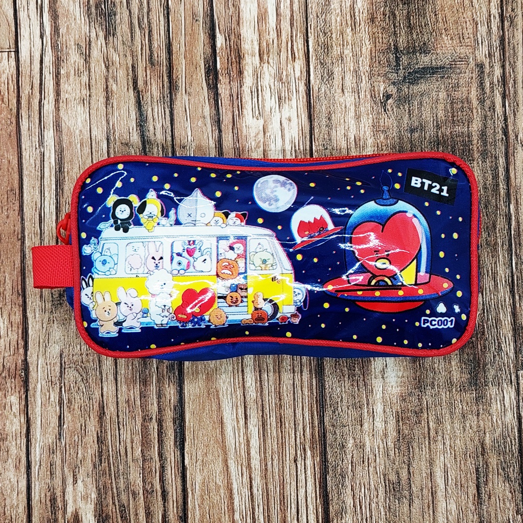 KOTAK PENSIL BT21 KPOP / TEMPAT ALAT TULIS BT21 TERLARIS-K.P - BT21 NAVY - MR