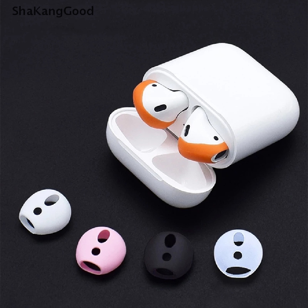 Skid 2pcs / Pasang Earcap Earphone Bahan Silikon Anti slip Untuk Apple Airpods