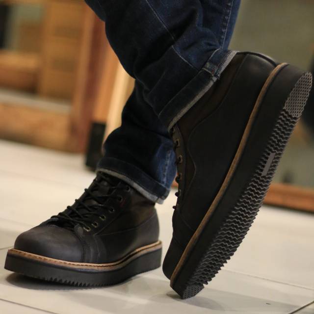 MORRISON BLACK - BRADLEY'S FOOTWEAR | Sepatu Sneakers Kulit Asli Pria Biker Touring Model Exodos57