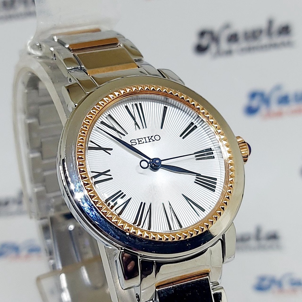 Seiko Ladies SRZ448P1 Quartz Rose Gold Tone - Jam Tangan Wanita SRZ448