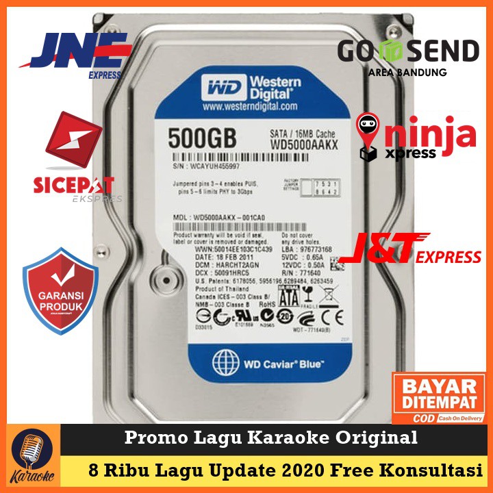 Hardisk Internal Karaoke 500 Gb 8000 Klip Video Asli