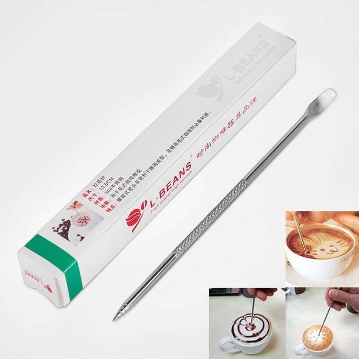 

Pen Gambar Latte art Etching pen L-beans stainles 13cm