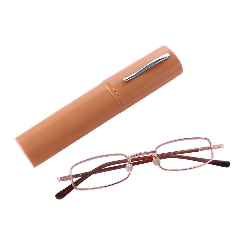 NICKOLAS1 Kacamata Baca Portable Fashion Unisex Kantor Ultralight Bingkai Logam Dengan Pen Tabung Case Spectacles Anti Blue Light Glass