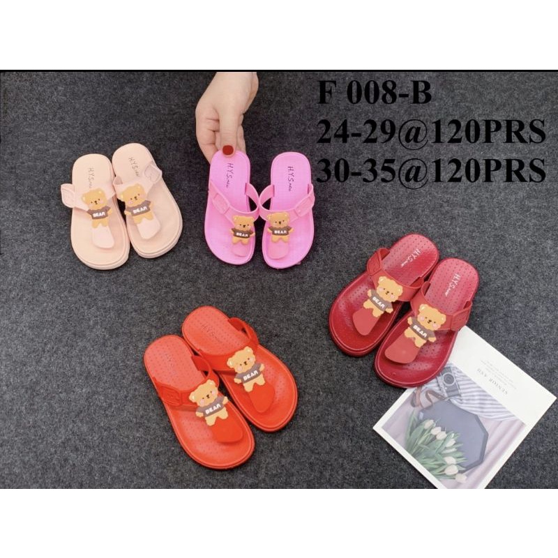 SANDAL JEPIT KARET ANAK PEREMPUAN GAMBAR BERUANG  HYS ALINA 008-B