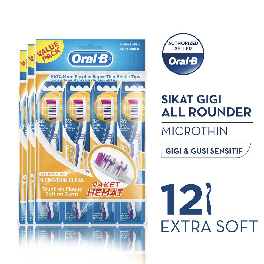 Oral-B Sikat Gigi All Rounder Microthin 4s x3