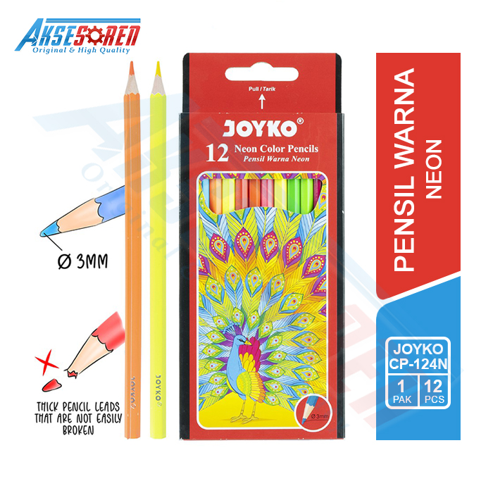 

Pensil Warna Neon Joyko [CP-124N/12 Warna] / Pencil Pengsil Pesil Pinsil Warna / Neon Color Pencil