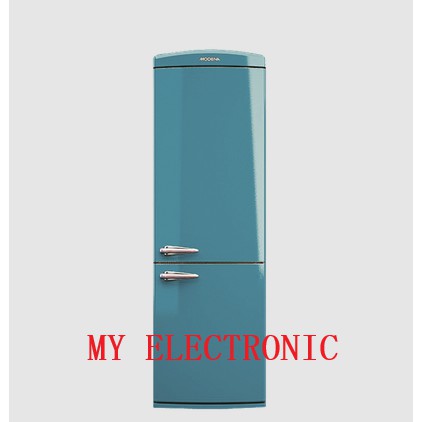 PROMO MODENA RETRO - RF 2332 U KULKAS 2 PINTU 324 LITER 145 WATT FREEZER BAWAH GARNSI RESMI