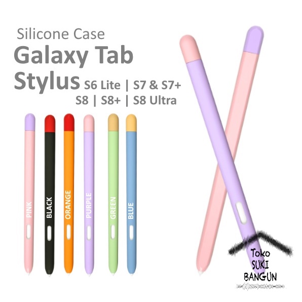 Case S Pen Samsung Galaxy Tab S6 Lite / S7 / S7 FE / S7+ Plus / S8 / S8+ Plus / S8 Ultra Stylus Casing PASTEL Silicone Cover Protector