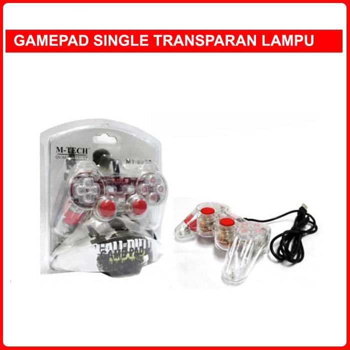 Gamepad single Getar Transparan M-Tech