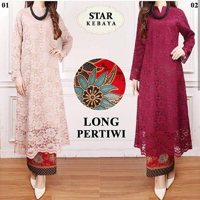 Atasan brokat tunik star mocca merah /kebaya modren /kebaya muslim /kebaya pesta