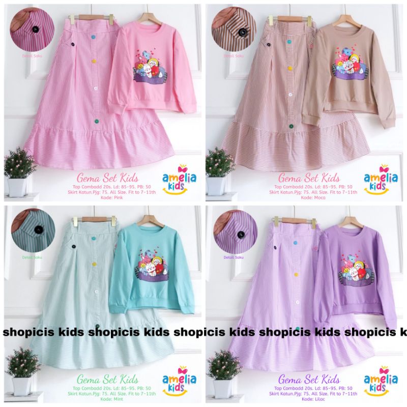 Gema Set Kids Amelia Kids Baju Setelan Anak Cewek 8 Tahun Setelan Kaos Anak Cewek 10 Tahun Shopicis 