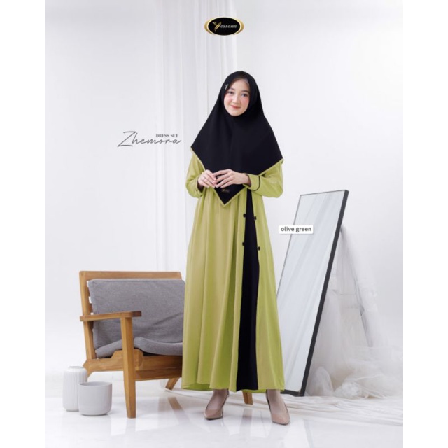 Yessana_Zhemora Set / Gamis Set Busui / Gamis Set Jumbo / Gamis Set Syari / Gamis Syari Terbaru 2023
